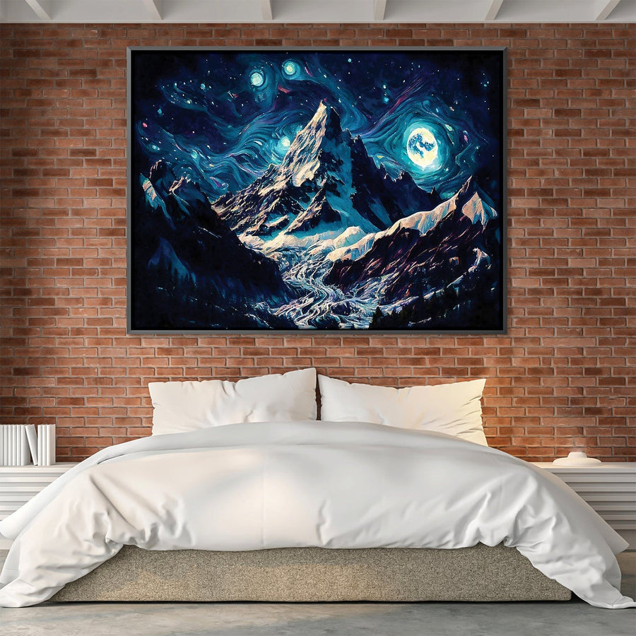 Starry Mountain Canvas Art Clock Canvas