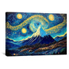Starry Mountain Landscape Canvas Art Clock Canvas