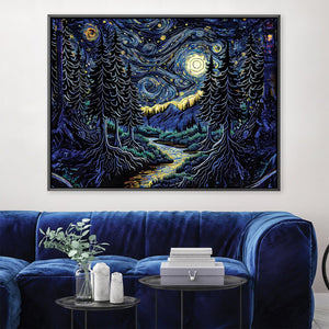 Starry Nature Canvas Art 45 x 30cm / Unframed Canvas Print Clock Canvas