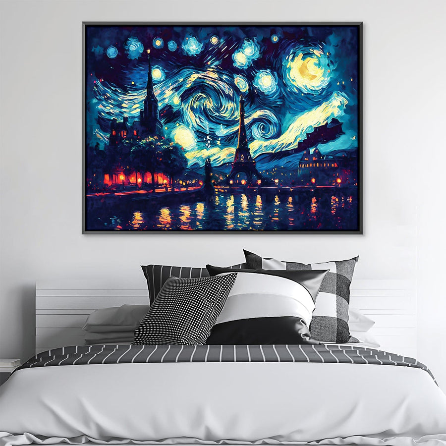 Starry Paris Views Canvas Art Clock Canvas