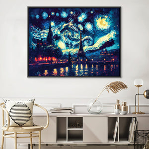 Starry Paris Views Canvas Art Clock Canvas