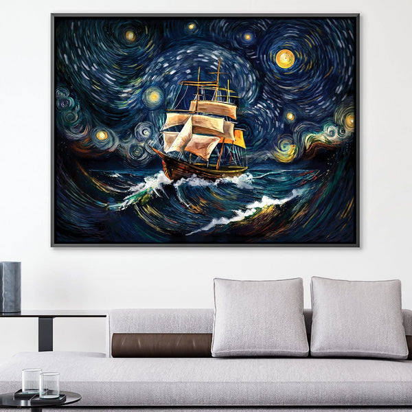 Starry Seas Canvas Art 45 x 30cm / Unframed Canvas Print Clock Canvas