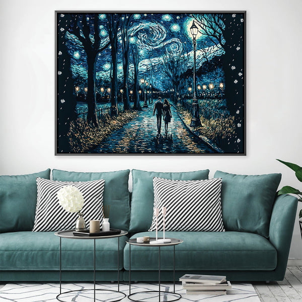 Starry Strolls Canvas Art Clock Canvas
