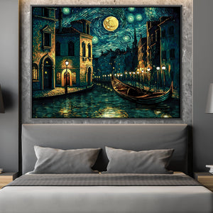 Starry Venice Canvas Art Clock Canvas