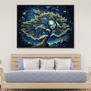 Starry Willow Canvas Art Clock Canvas