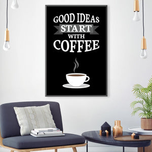 Start with Coffee Canvas Art Clock Canvas