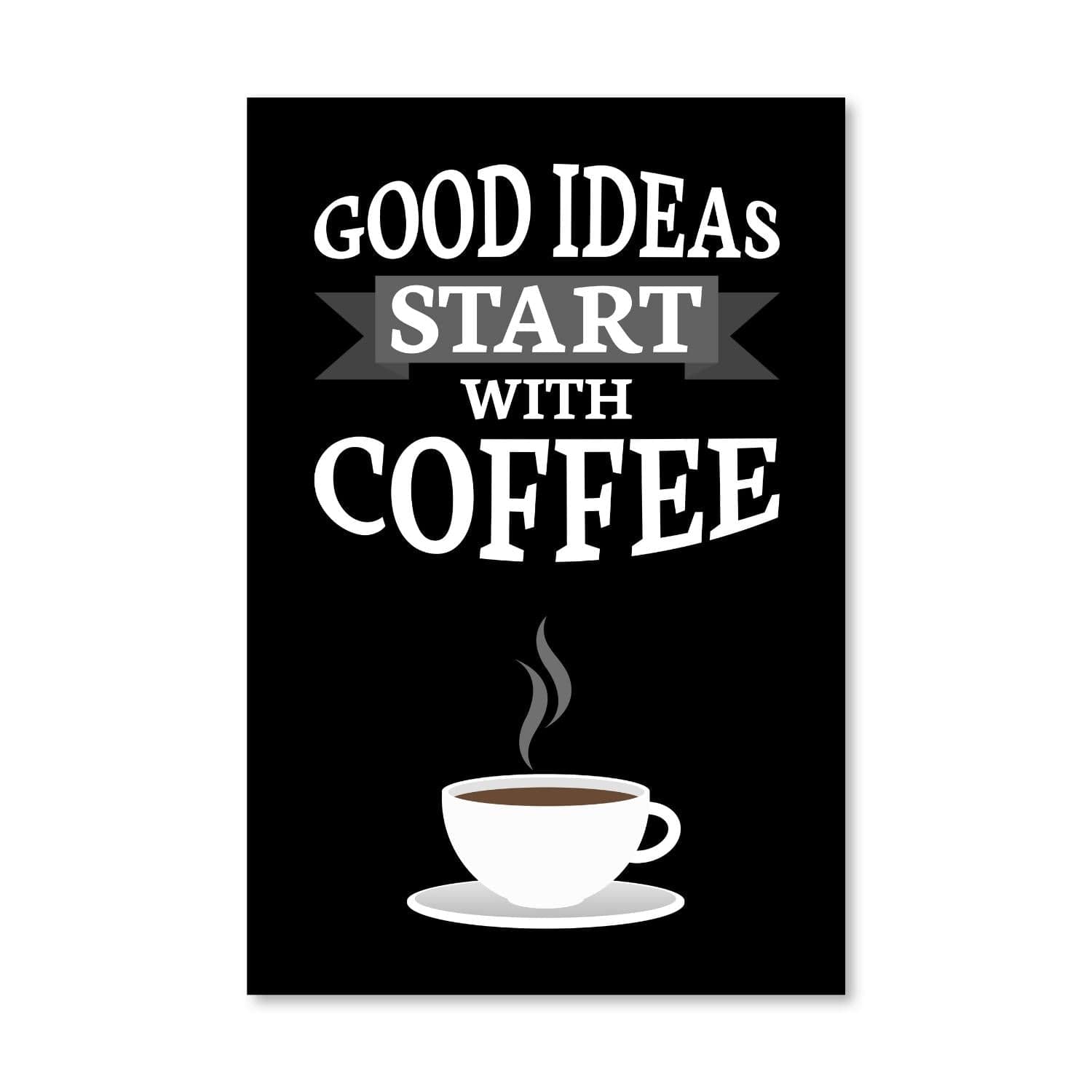 Start with Coffee Canvas Art Clock Canvas
