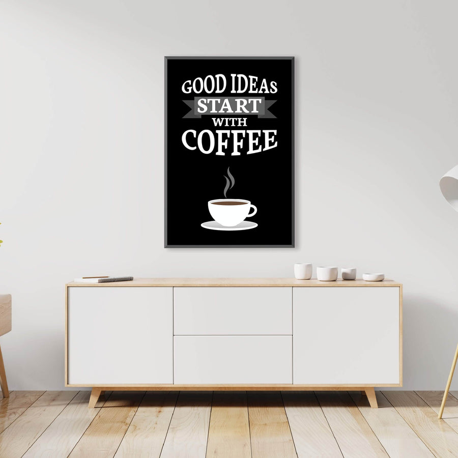 Start with Coffee Clock Canvas