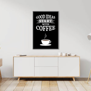 Start with Coffee Clock Canvas