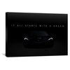 Starts With a Dream - McL Canvas Art 45 x 30cm / Unframed Canvas Print Clock Canvas