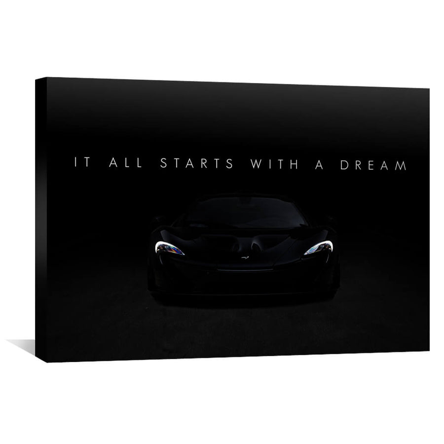 Starts With a Dream - McL Canvas Art 45 x 30cm / Unframed Canvas Print Clock Canvas