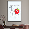 Straw to Berry Love Canvas Art Clock Canvas