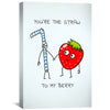Straw to Berry Love Canvas Art Clock Canvas