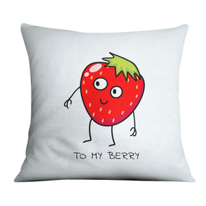 Straw to My Berry Cushion Cushion B / 45 x 45cm Clock Canvas