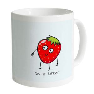 Straw to My Berry Mug Mug B / White Clock Canvas