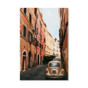 Streets of Italy Canvas Art Clock Canvas