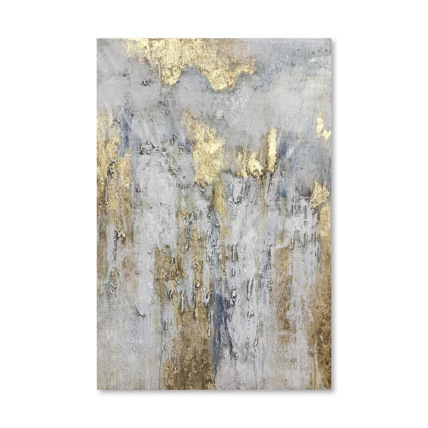 Striking Gold Oil Painting Oil Clock Canvas