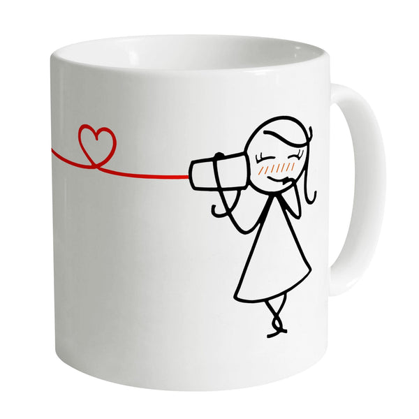 String Cup Love Mug Mug White Clock Canvas
