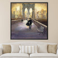 Strolls on the Bridge Canvas Art Clock Canvas