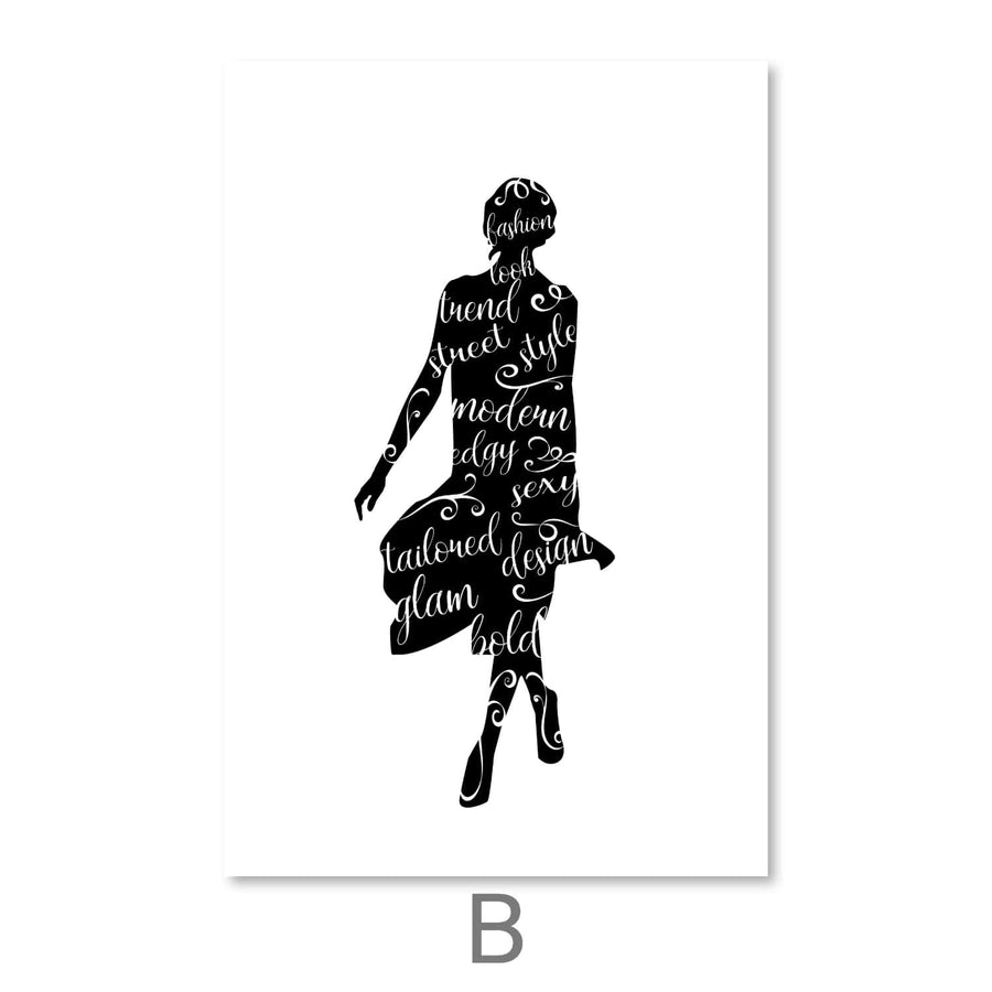 Stylish Fashion Canvas Art B / 30 x 45cm / Unframed Canvas Print Clock Canvas