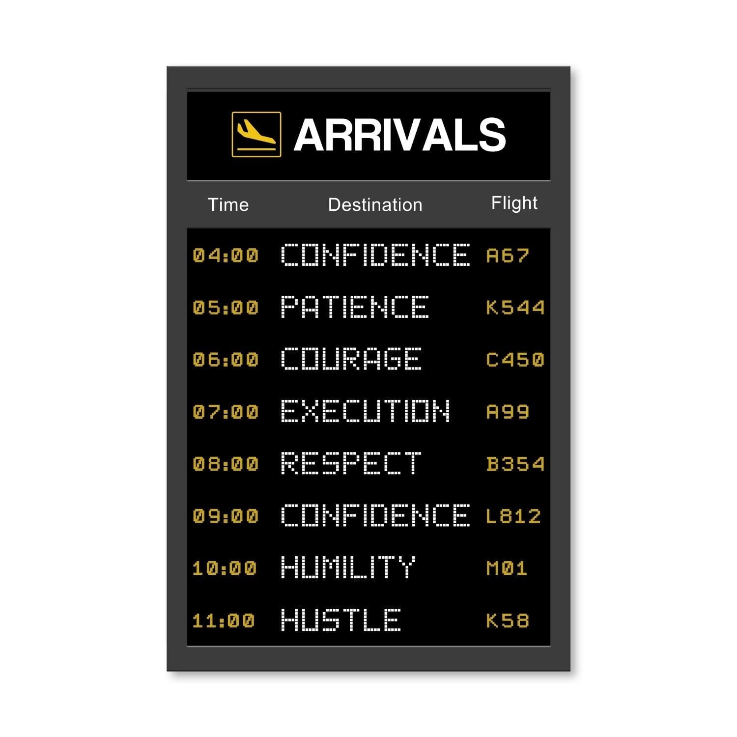 Success Arrivals Canvas Art Clock Canvas