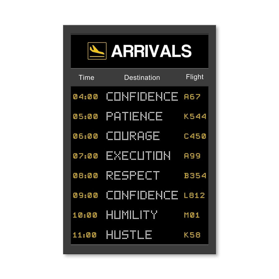 Success Arrivals Canvas Art Clock Canvas