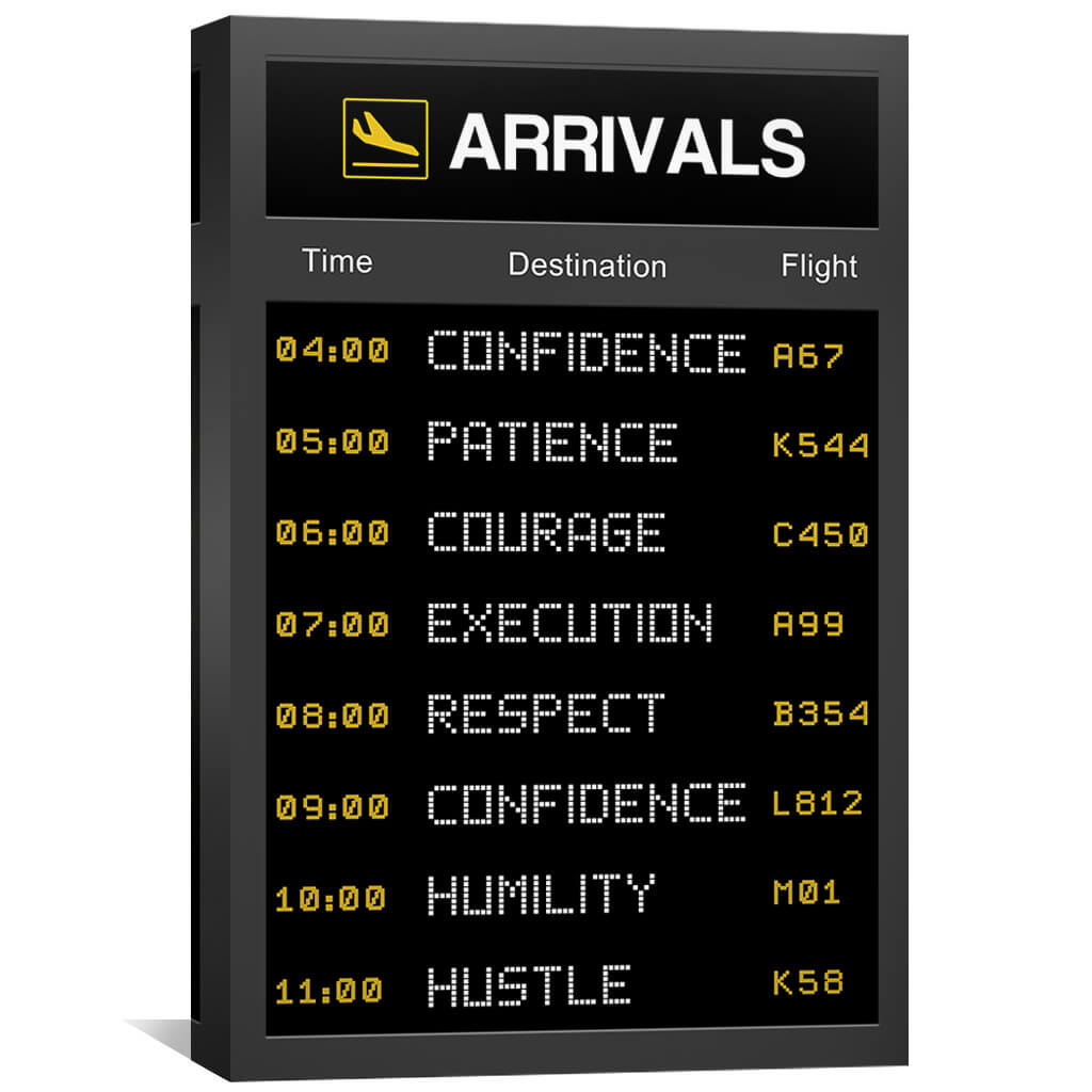 Success Arrivals Canvas Art 30 x 45cm / Unframed Canvas Print Clock Canvas