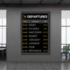Success Departures Clock Canvas