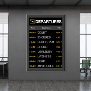 Success Departures Clock Canvas