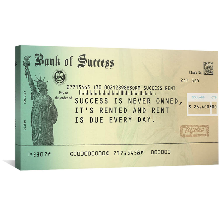 Success Rent Clock Canvas