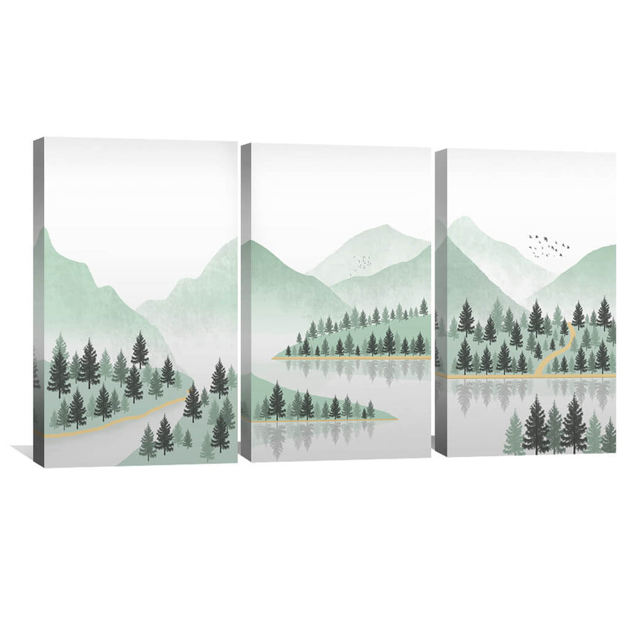 Summer Wilderness Canvas Art Set of 3 / 40 x 60cm / Unframed Canvas Print Clock Canvas