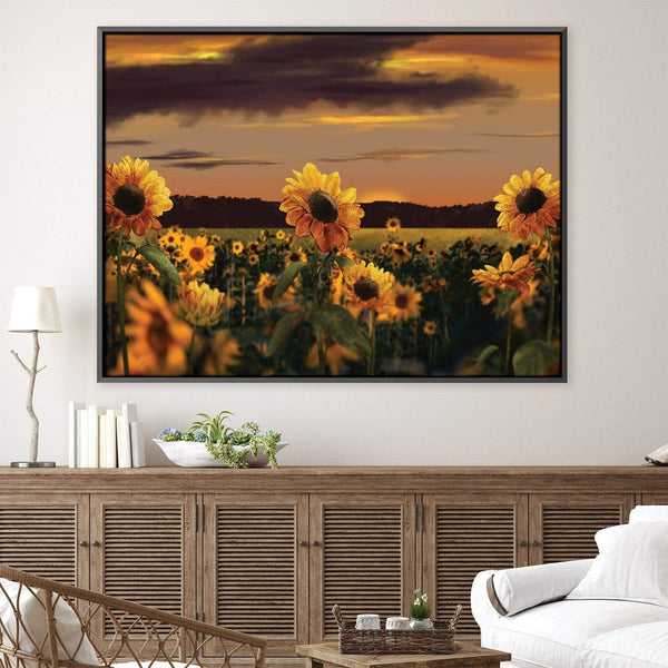 Sunflower Meadow Canvas Art Clock Canvas