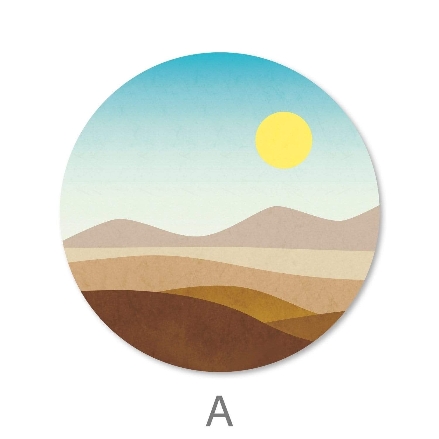Sunny Plains - Circle Canvas Art A / 40 x 40cm / Standard Gallery Wrap Clock Canvas