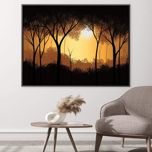 Sunset Forest Canvas Art Clock Canvas