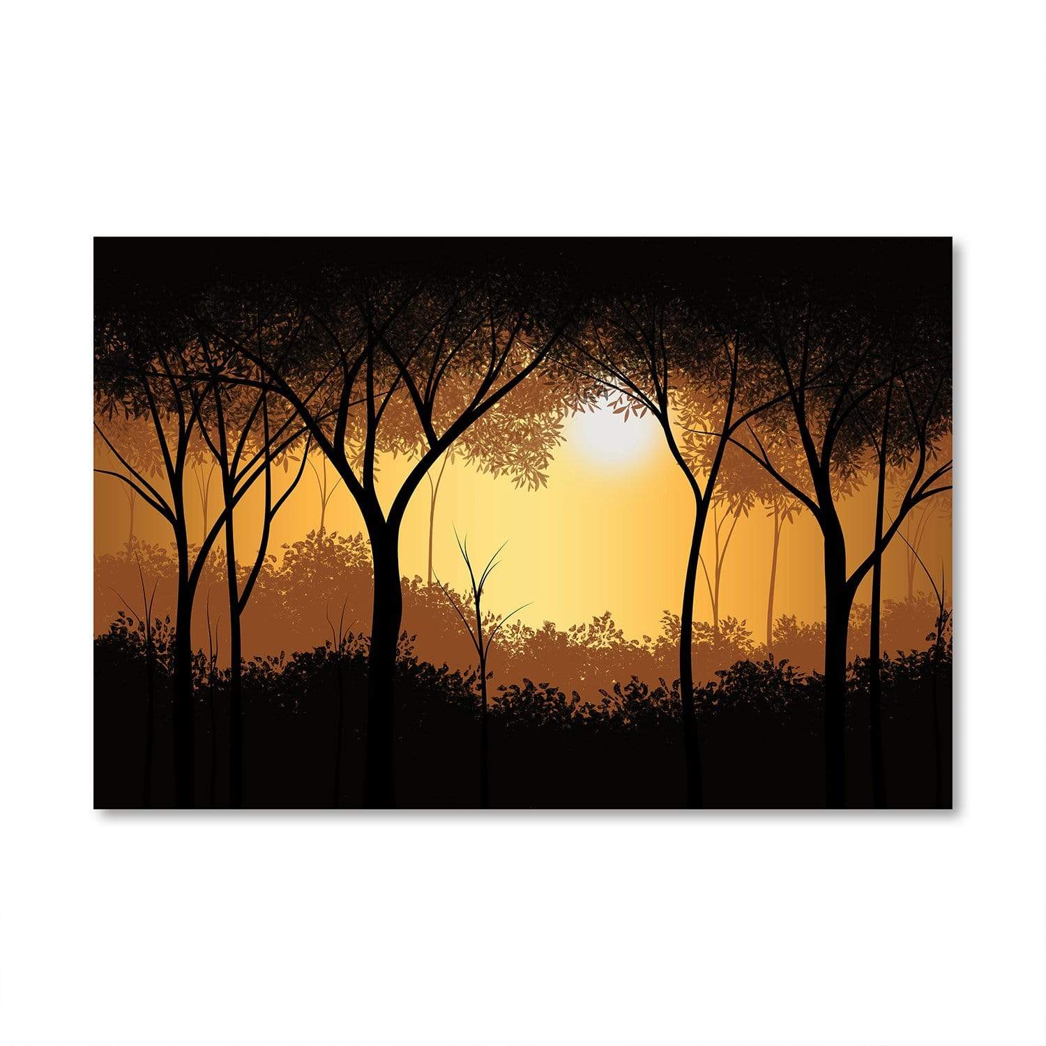 Sunset Forest Canvas Art Clock Canvas