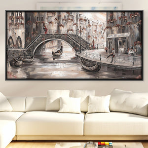 Sunset Glow, Venice Charm Canvas Art 50 x 25cm / Unframed Canvas Print Clock Canvas