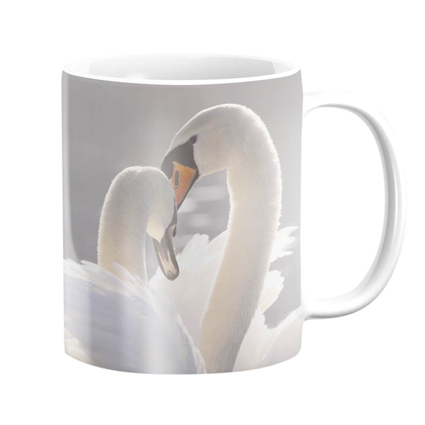 Swan Heart Mug Mug White Clock Canvas
