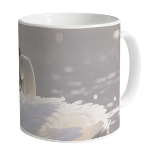 Swan Heart Mug Mug White Clock Canvas