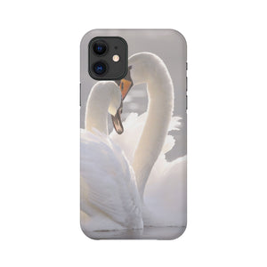 Swan Heart Phone Case Phone Case Apple iPhone 11 Clock Canvas