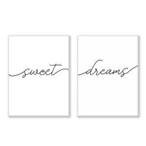 Sweet Dreams Canvas Art Set of 2 / 40 x 50cm / No Board - Canvas Print Only Clock Canvas