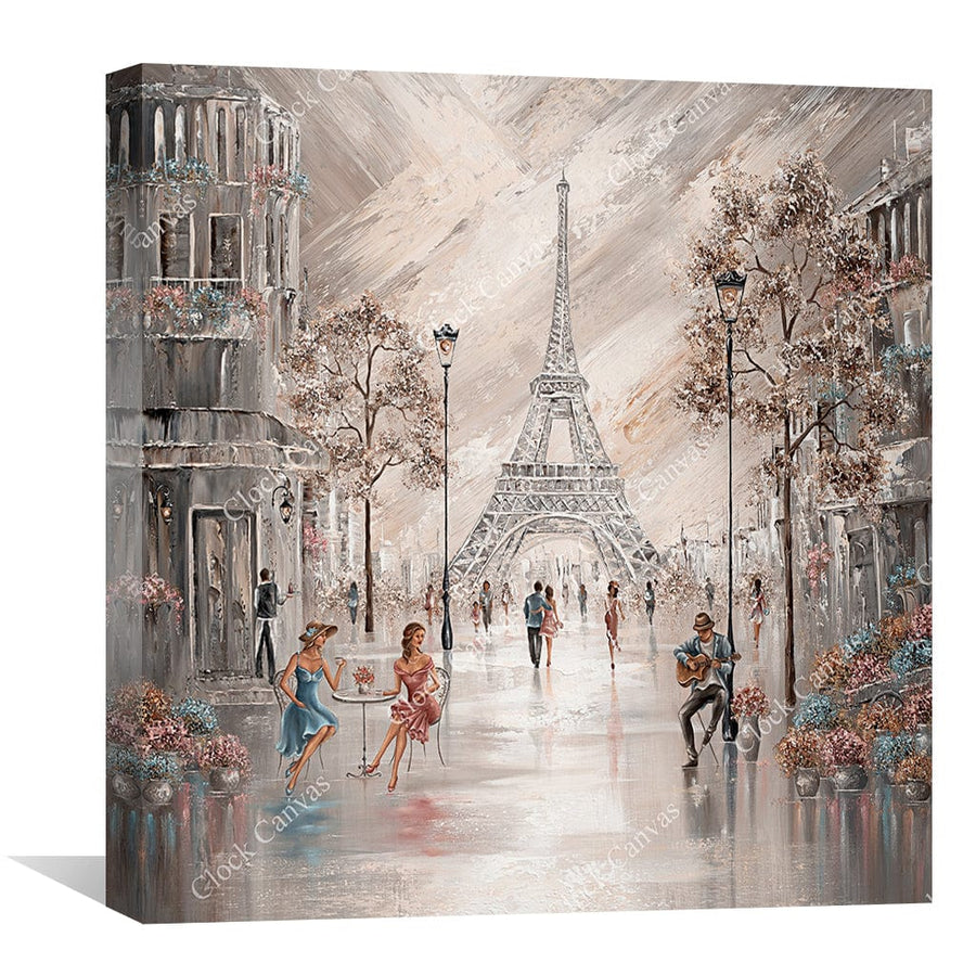 Sweet Tea Blossoms, Paris Canvas Art Clock Canvas