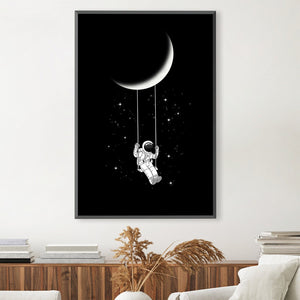 Swinging Astronaut Canvas Art Clock Canvas