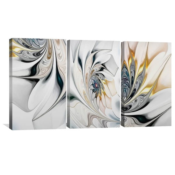 Swirling Beauty Canvas Art Set of 3 / 40 x 60cm / Unframed Canvas Print Clock Canvas