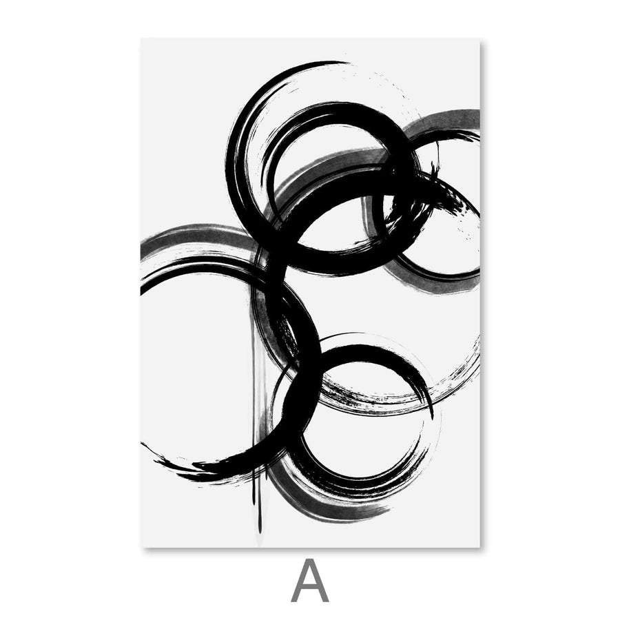 Swirling Noir Canvas Art A / 30 x 45cm / Unframed Canvas Print Clock Canvas