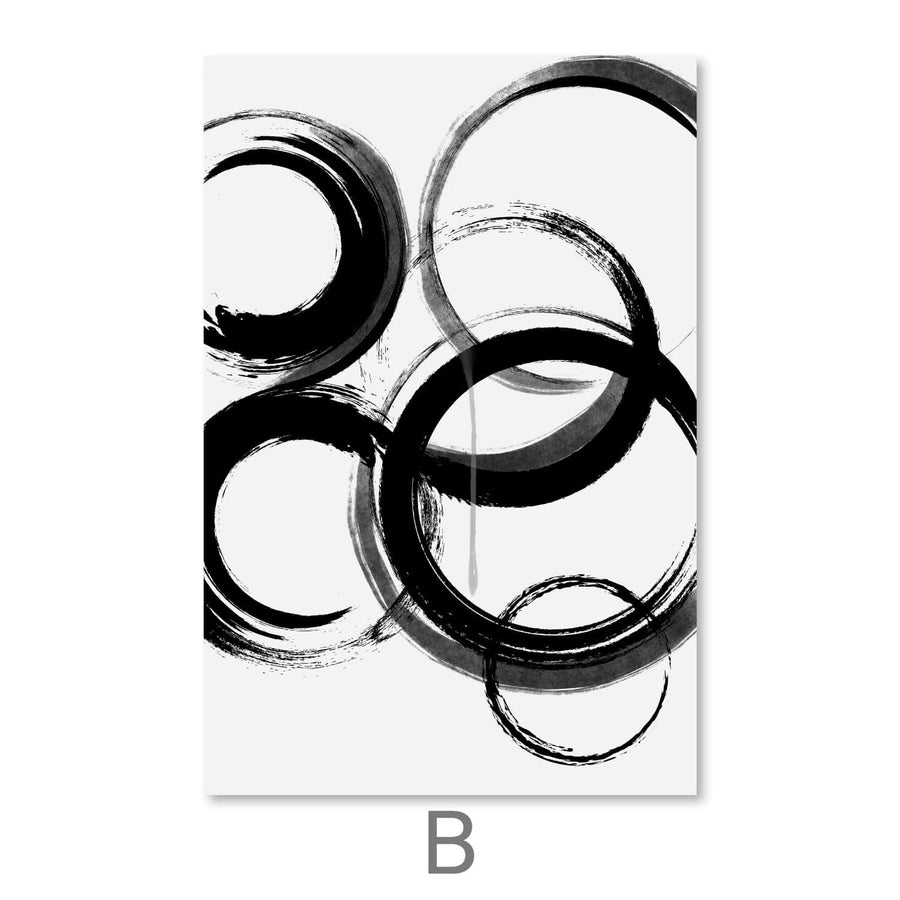 Swirling Noir Canvas Art B / 30 x 45cm / Unframed Canvas Print Clock Canvas