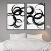 Swirling Noir Canvas Art Clock Canvas