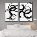 Swirling Noir Canvas Art Clock Canvas