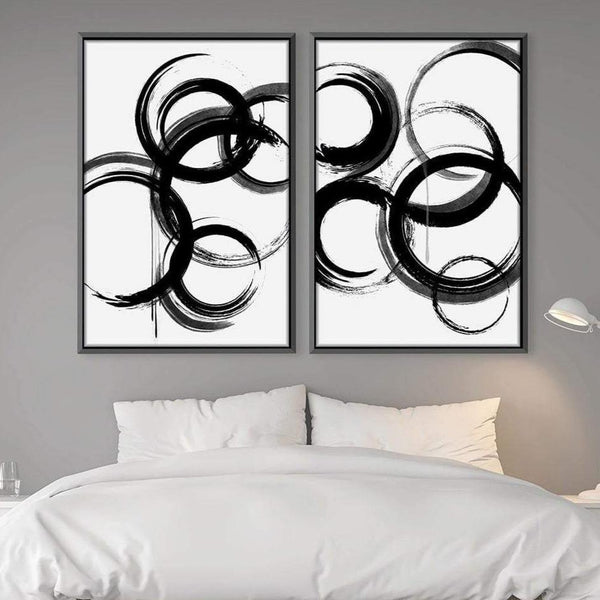 Swirling Noir Canvas Art Clock Canvas