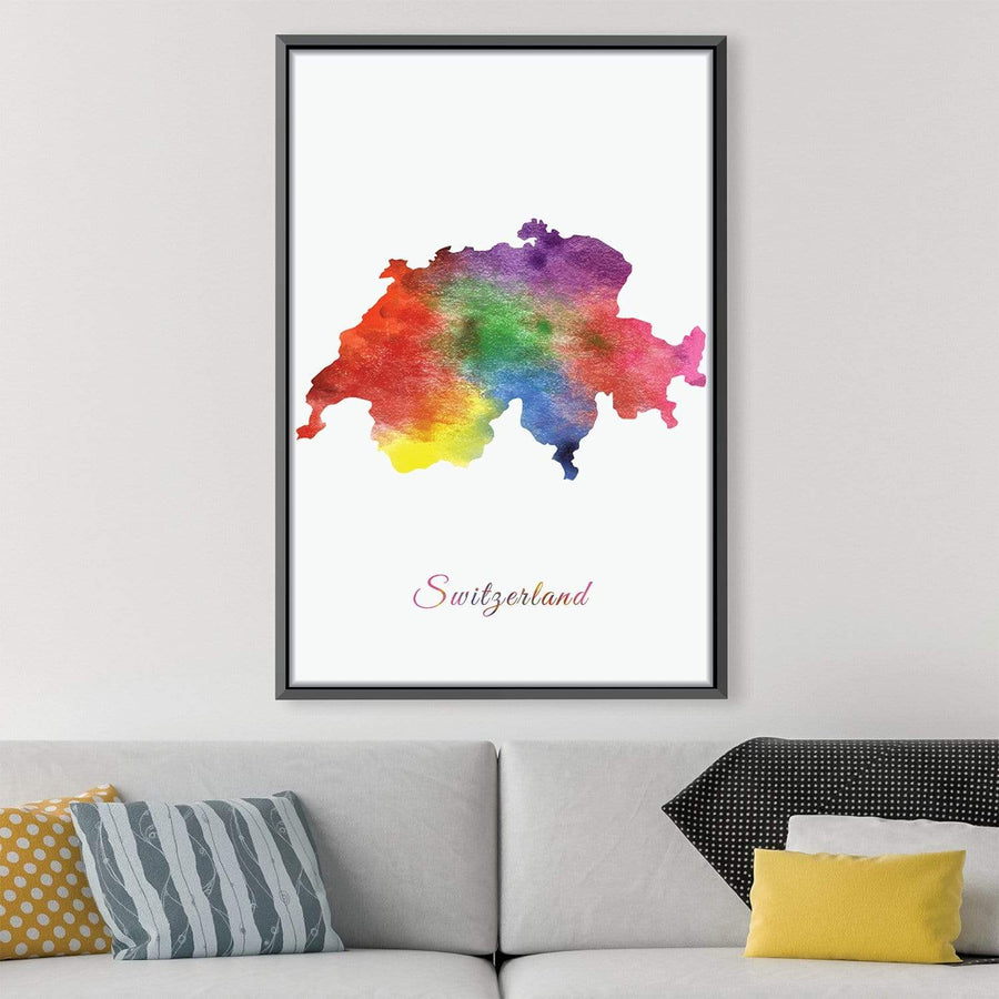 Switzerland Rainbow Canvas Art Clock Canvas