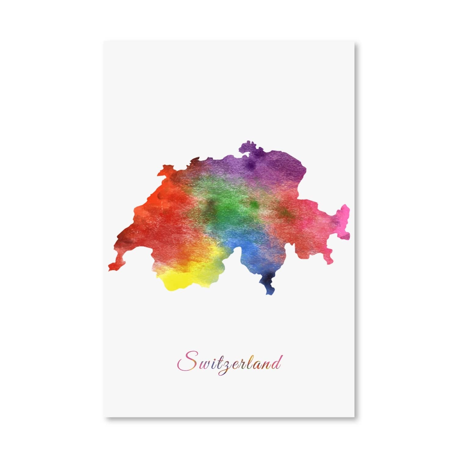 Switzerland Rainbow Canvas Art Clock Canvas